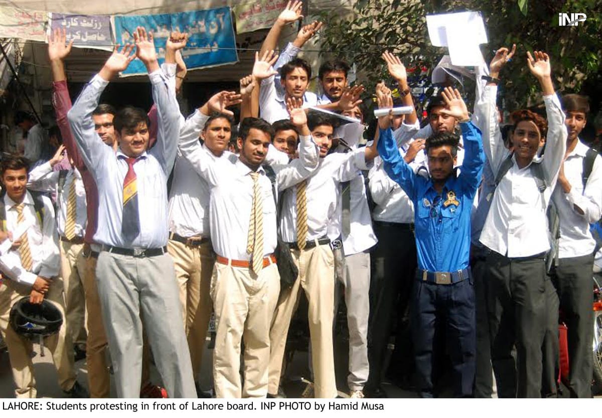 Students protest federal board over intermediate exam irregularities