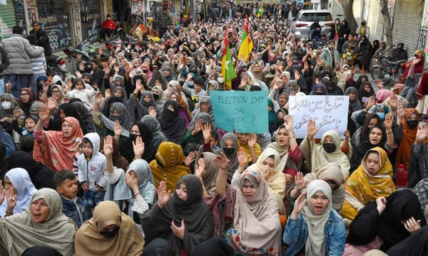 Political parties demonstrations across Balochistan against election rigging continued