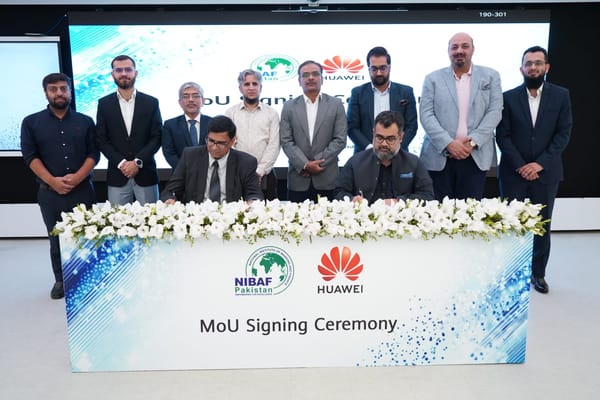 Huawei Technologies Pakistan and National Institute of Banking and Finance Pakistan signed a historic Memorandum of Understanding for capability enhancement